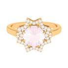 Rosec Jewels-2.5 CT Rose Quartz Star Shape Engagement Ring with Diamond