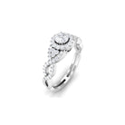 Rosec Jewels-Vintage Crossover Engagement Ring with Cubic Zirconia