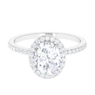 Rosec Jewels-Oval Zircon Classic Halo Engagement Ring