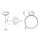 Rosec Jewels-Oval Zircon Classic Halo Engagement Ring