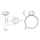 Rosec Jewels-Oval Zircon Classic Halo Engagement Ring