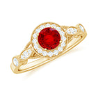 Rosec Jewels-Created Ruby and Diamond Antique Style Engagement Ring