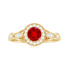 Rosec Jewels-Created Ruby and Diamond Antique Style Engagement Ring