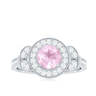 Rosec Jewels-1.50 CT Vintage Inspired Rose Quartz Engagement Ring with Diamond