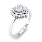 Rosec Jewels-0.75 CT Heart Shape Moissanite Engagement Ring with Double Halo