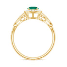 Rosec Jewels-Vintage Created Emerald and Diamond Engagement Ring