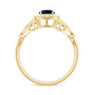 Rosec Jewels-Vintage Lab-Created Blue Sapphire Diamond Engagement Ring