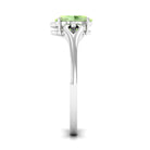 Rosec Jewels-Oval Cut Solitaire Green Sapphire Unique Ring with Diamond