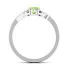 Rosec Jewels-Oval Cut Solitaire Green Sapphire Unique Ring with Diamond