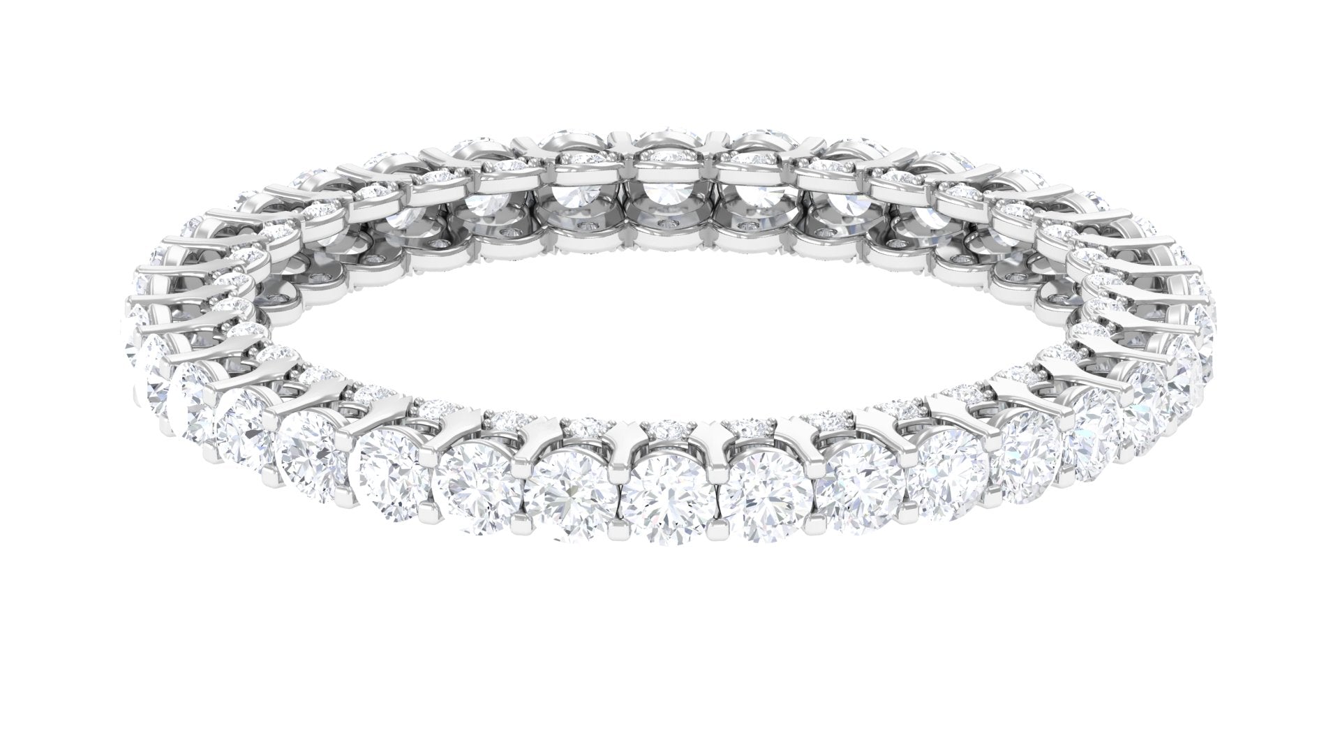 Rosec Jewels-Certified Moissanite Full Eternity Anniversary Ring