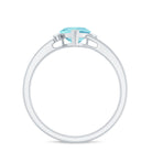 Rosec Jewels-Heart Shape Sky Blue Topaz Solitaire Promise Ring with Diamond