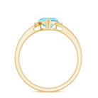 Rosec Jewels-Heart Shape Sky Blue Topaz Solitaire Promise Ring with Diamond