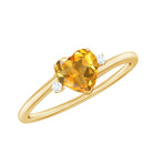 Rosec Jewels-1 CT Heart Shape Citrine Solitaire Promise Ring with Diamond