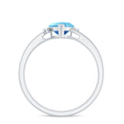 Rosec Jewels-Heart Aquamarine Solitaire Promise Ring with Diamond