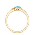 Rosec Jewels-Heart Aquamarine Solitaire Promise Ring with Diamond