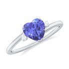 Rosec Jewels-Heart Shape Tanzanite Solitaire Promise Ring with Diamond