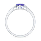 Rosec Jewels-Heart Shape Tanzanite Solitaire Promise Ring with Diamond