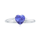 Rosec Jewels-Heart Shape Tanzanite Solitaire Promise Ring with Diamond