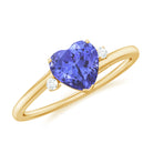 Rosec Jewels-Heart Shape Tanzanite Solitaire Promise Ring with Diamond