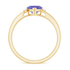 Rosec Jewels-Heart Shape Tanzanite Solitaire Promise Ring with Diamond