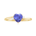 Rosec Jewels-Heart Shape Tanzanite Solitaire Promise Ring with Diamond