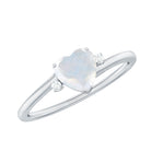 Rosec Jewels-Heart Shape Real Moonstone Solitaire Promise Ring with Diamond