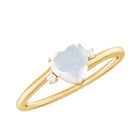 Rosec Jewels-Heart Shape Real Moonstone Solitaire Promise Ring with Diamond