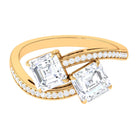 Rosec Jewels-Asscher Cut Cubic Zirconia Two Stone Engagement Ring