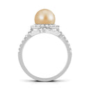 Rosec Jewels-South Sea Pearl and Diamond Halo Wedding Ring Set