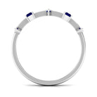 Rosec Jewels-0.50 CT Baguette Blue Sapphire and Marquise Diamond Minimal Half Eternity Ring