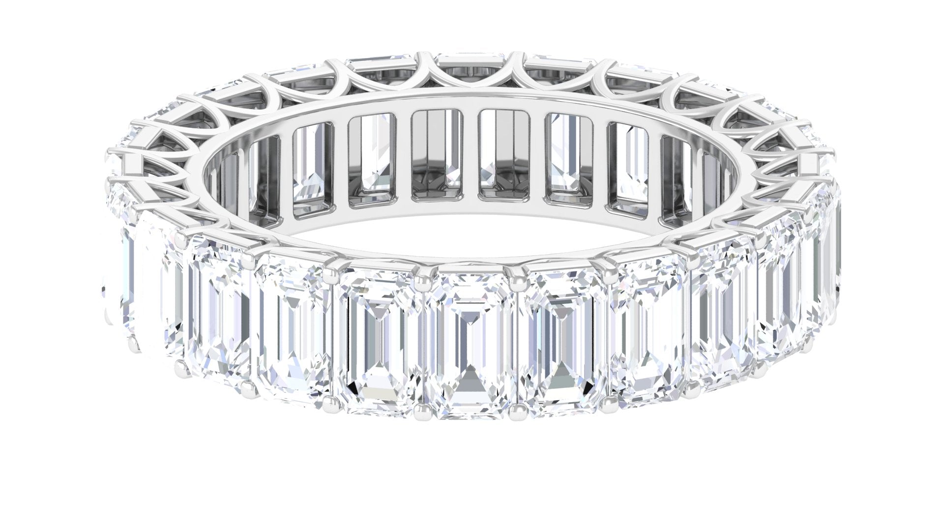 Rosec Jewels-Emerald Cut Zircon Full Eternity Band Ring