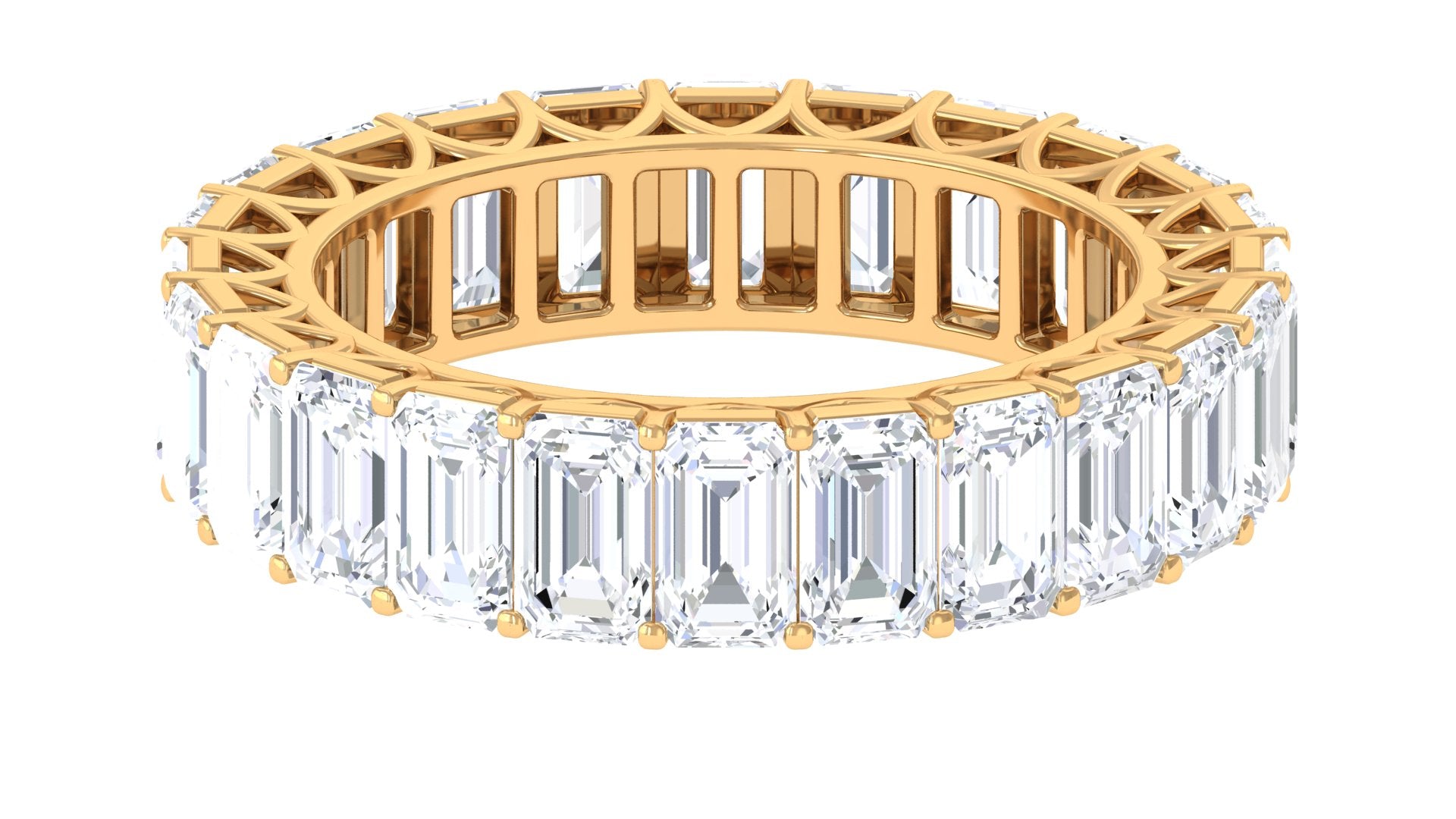 Rosec Jewels-Emerald Cut Zircon Full Eternity Band Ring