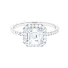 Rosec Jewels-Asscher Cut Simulated Diamond Halo Engagement Ring