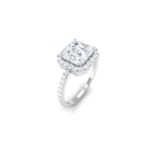 Rosec Jewels-Asscher Cut Simulated Diamond Halo Engagement Ring