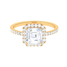 Rosec Jewels-Asscher Cut Simulated Diamond Halo Engagement Ring