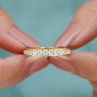 Rosec Jewels-Channel Set Round Cubic Zirconia Full Eternity Band Ring