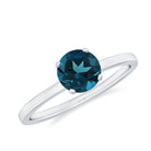 Rosec Jewels-1.25 CT Real London Blue Topaz Solitaire Ring in Gold