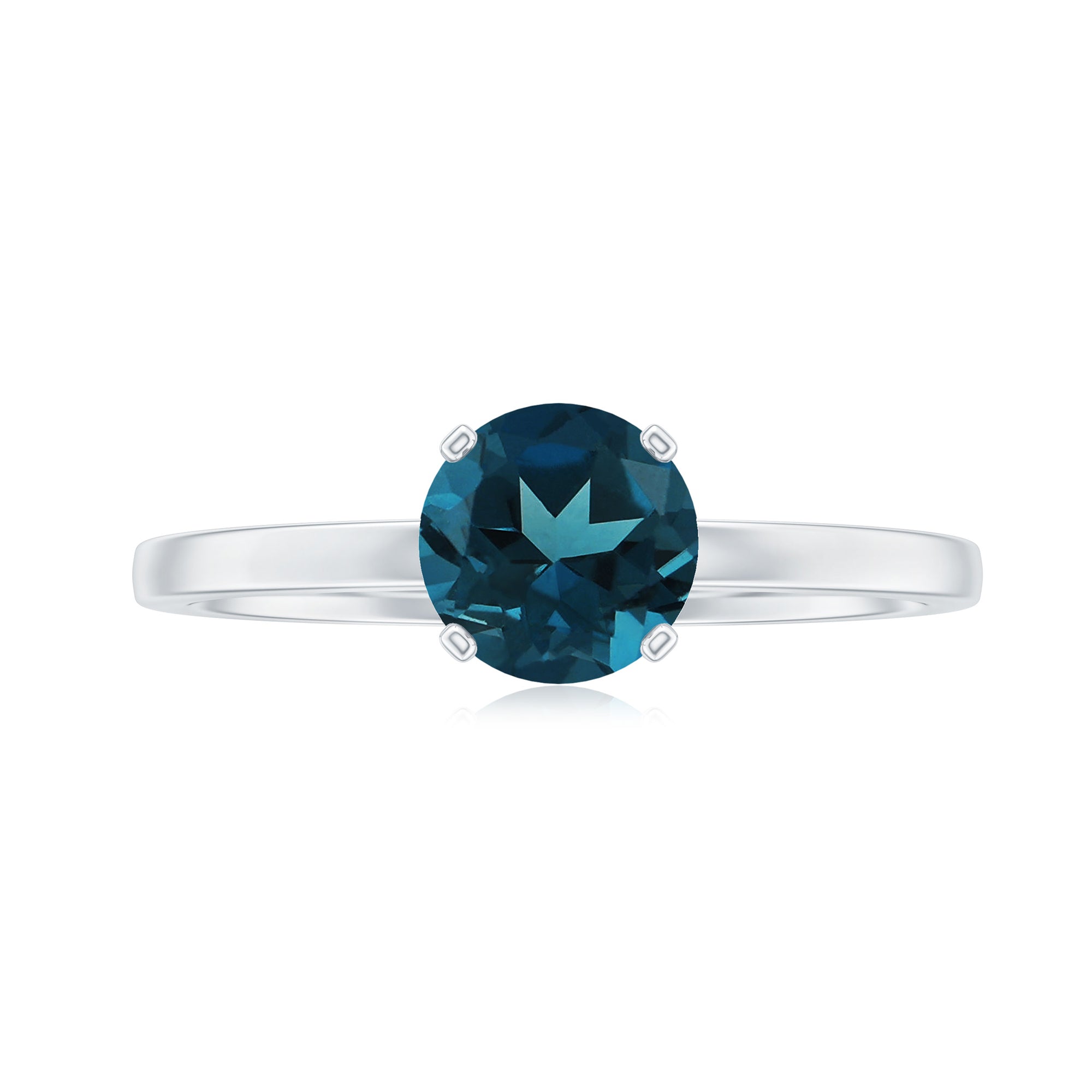 Rosec Jewels-1.25 CT Real London Blue Topaz Solitaire Ring in Gold