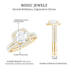 Rosec Jewels-3 CT Round Simulated Diamond Wedding Ring Set in Gold