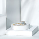 Rosec Jewels-3 CT Round Simulated Diamond Wedding Ring Set in Gold