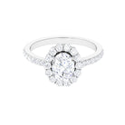 Rosec Jewels-3 CT Oval Simulated Diamond Classic Halo Ring in Gold