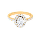 Rosec Jewels-3 CT Oval Simulated Diamond Classic Halo Ring in Gold