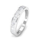 Rosec Jewels-1.25 CT Princess Cut Moissanite Half Eternity Ring in Channel Setting