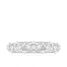 Rosec Jewels-Round Zircon Semi Eternity Band Ring with Gold Filigree Details