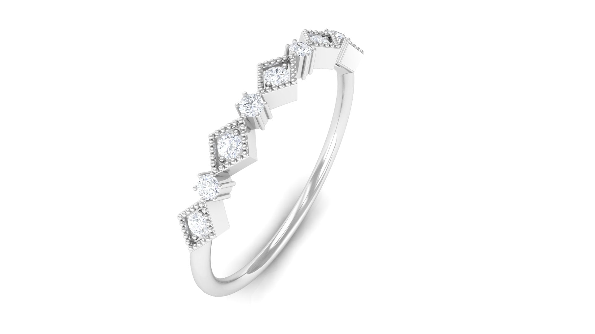 Rosec Jewels-Certified Moissanite Half Eternity Stackable Anniversary Ring