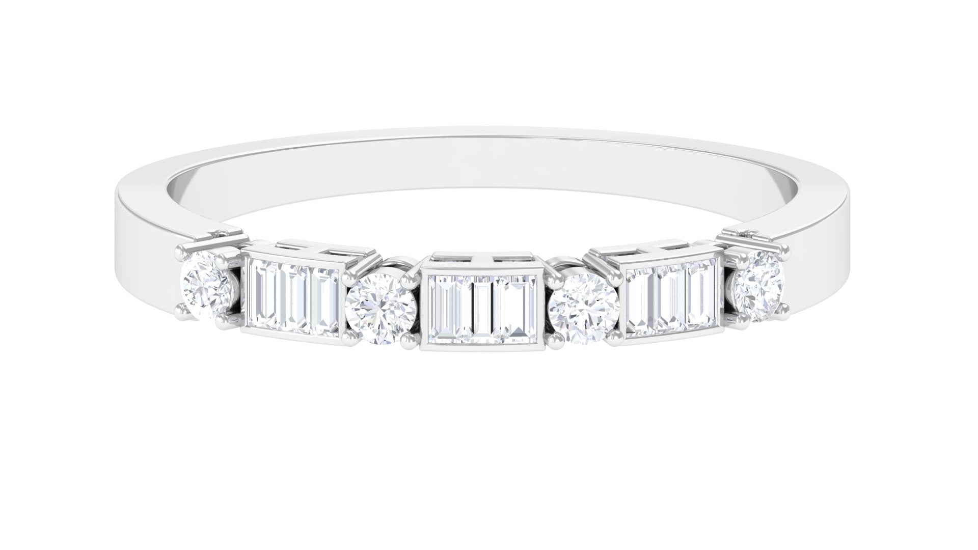 Rosec Jewels-Certified Moissanite Wedding Stackable Band Ring