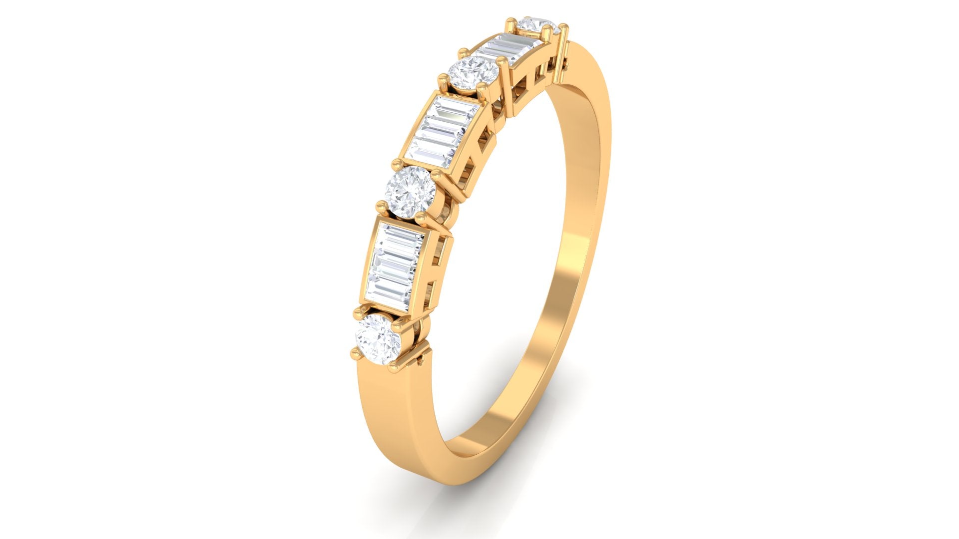 Rosec Jewels-Certified Moissanite Wedding Stackable Band Ring