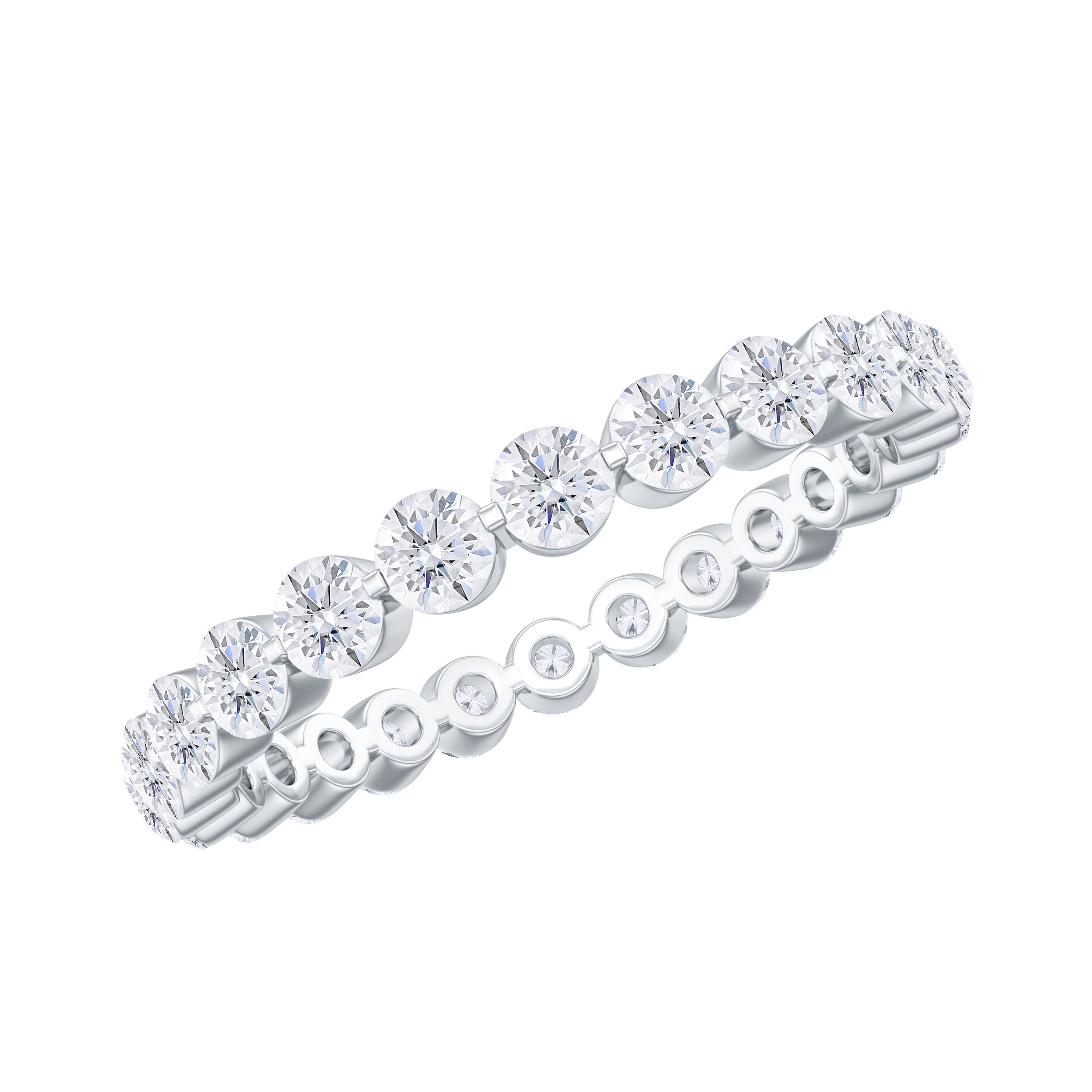 Rosec Jewels-2.75 CT Certified Moissanite Full Eternity Ring in Gold