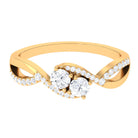 Rosec Jewels-3/4 CT Toi Et Moi Round Moissanite Infinity Gold Ring