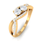 Rosec Jewels-3/4 CT Toi Et Moi Round Moissanite Infinity Gold Ring